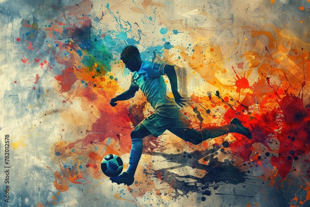 Obraz premium Abstract football player . Soccer player abstract concept illustration 