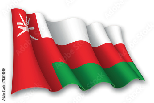 Realistic waving flag of Oman