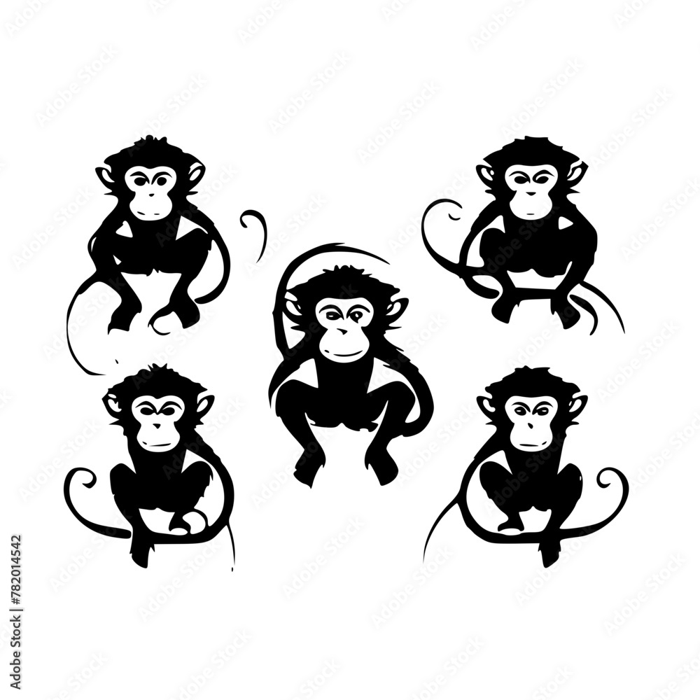 Monkey SVG, Monkey Cricut, Gorilla Svg, Monkey Clip Art, Monkey Png, Monkey Clipart, Gorilla Svg Bundle, Monkey Cut File, Monkey Silhouette, Safari Animals, Woodland Silhouette, African Animals, Line 