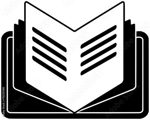book illustration library silhouette store logo literature icon black education bookstore knowledge shelf study bookshelf school university outline stack shape science research information for vector