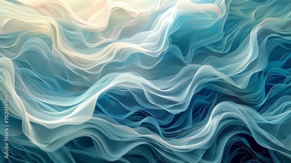 Abstract Patterns: A vector illustration of flowing, wave-like patterns in cool Abstract Patterns: A vector illustration of flowing, wave-like patterns in cool