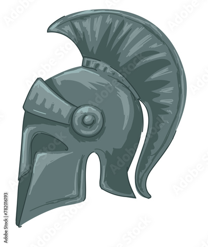 Metal helmet used for battle and fights antiquity