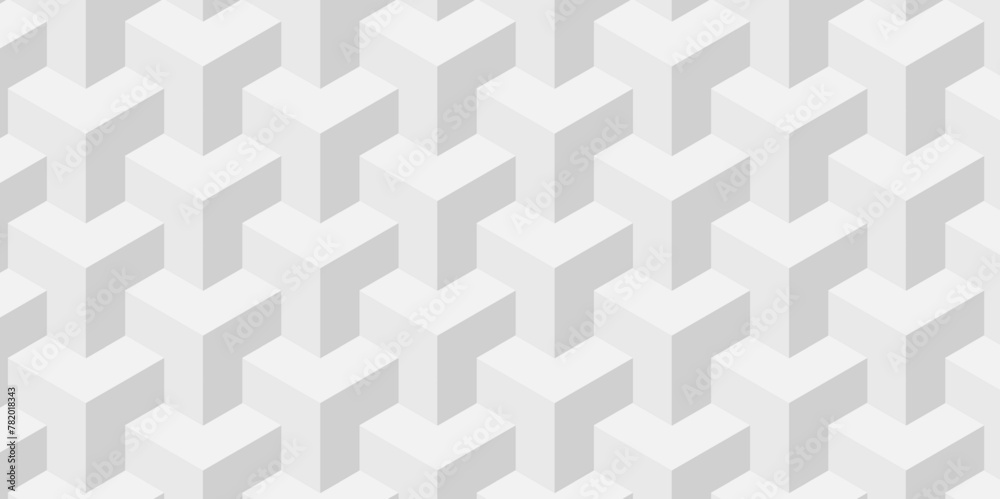 Vector minimal white cube geometric seamless background. Seamless blockchain technology pattern. Vector illustration pattern with blocks. Abstract geometric design print of cubes pattern. Vector minimal white cube geometric seamless background. Seamless blockchain technology pattern. Vector illustration pattern with blocks. Abstract geometric design print of cubes pattern.