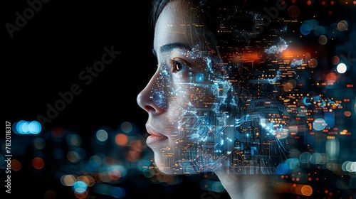 Human AI Artificial Intelligence concept.