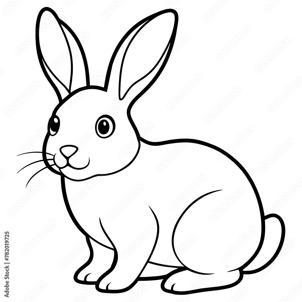 rabbit colouring page white background -Vector illustration rabbit colouring page white background -Vector illustration