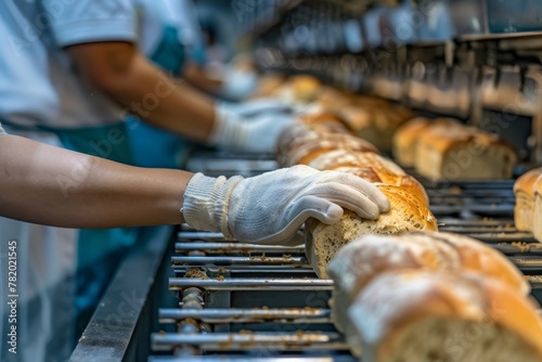 Bread Production Line, Food Industry, Working on Automated Production Lines in Bread Factory