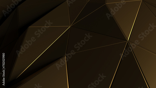 Abstract golden facets. Abstract golden facets highlighted by light on black background. Abstract overlay background. 