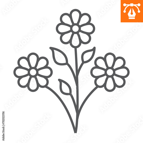 Flowers line icon