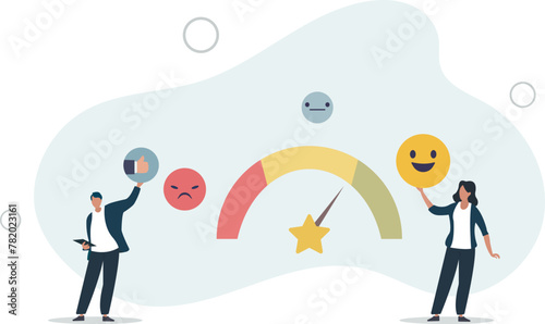 staff dedication or job satisfaction, productivity or employee recognition, business people employee with stars and happy reward.flat vector illustration.