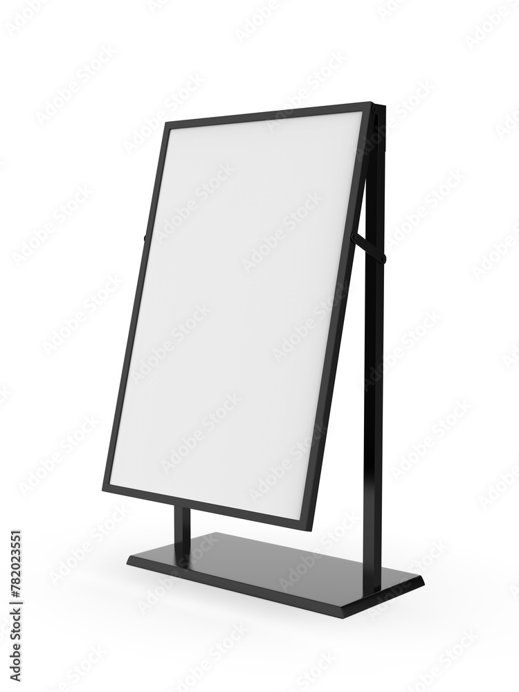 Free Standing Poster Display Holder Metal Stand 3d  Illustration.