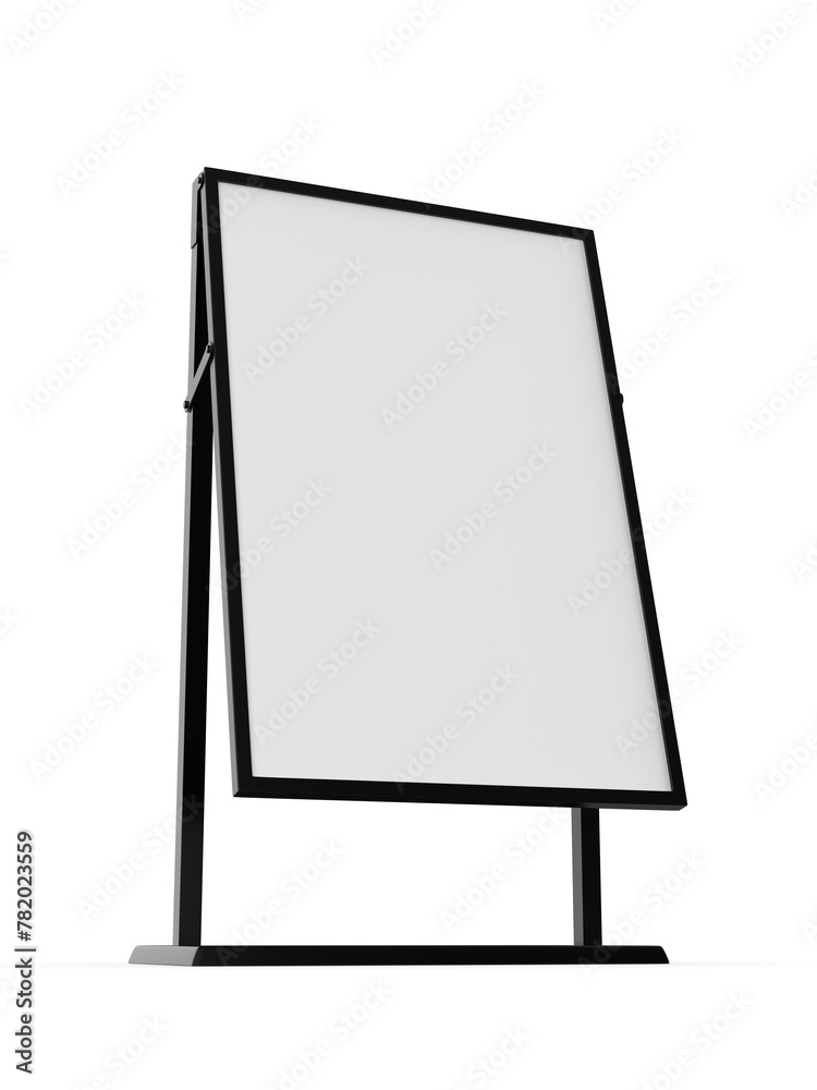 Free Standing Poster Display Holder Metal Stand 3d Illustration. Free Standing Poster Display Holder Metal Stand 3d Illustration.
