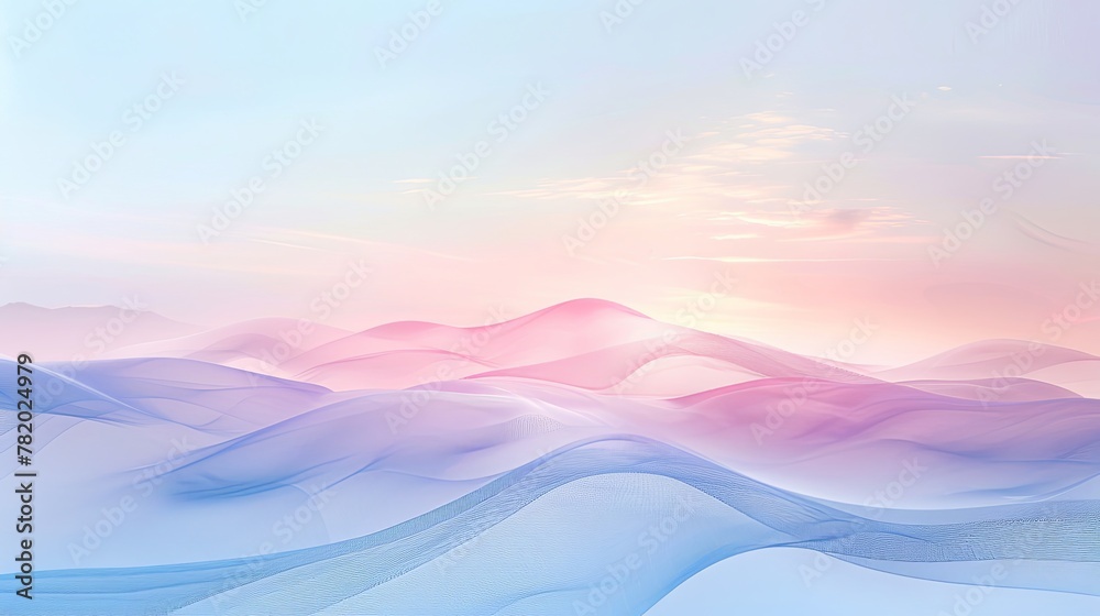 Pastel-colored foggy wind abstract background. 3D rendered scene. AI Image