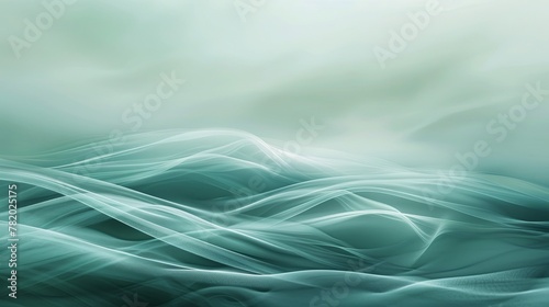 Green foggy wind abstract background. 3D environment. AI Image