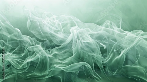Green foggy wind abstract background. 3D environment. AI Image