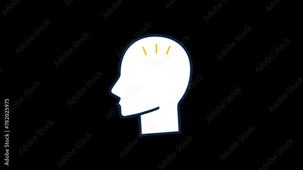 Head idea bulb Animation Transparent background 