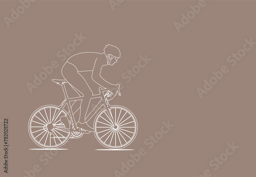Cycling for health Simple line vector © SIRAPOB