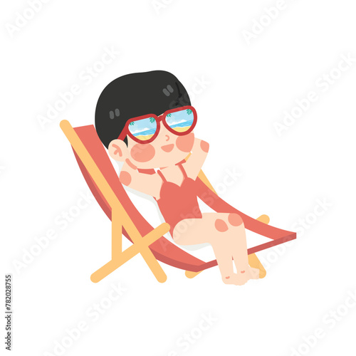girl Relax Sit on a beach chair © focus_bell