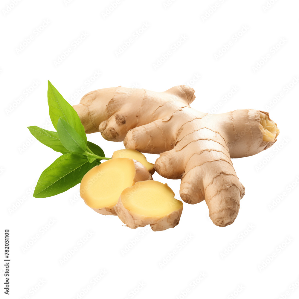 Fototapeta premium ginger root isolated on transparent background Remove png, Clipping Path, pen tool