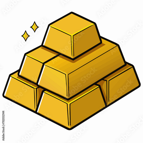 gold bars isolated on white