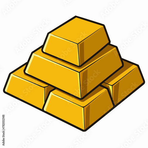 gold bars isolated on white