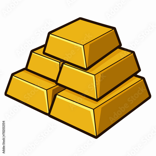 gold bars isolated on white