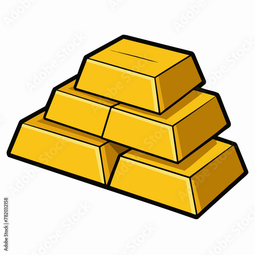 gold bars isolated on white