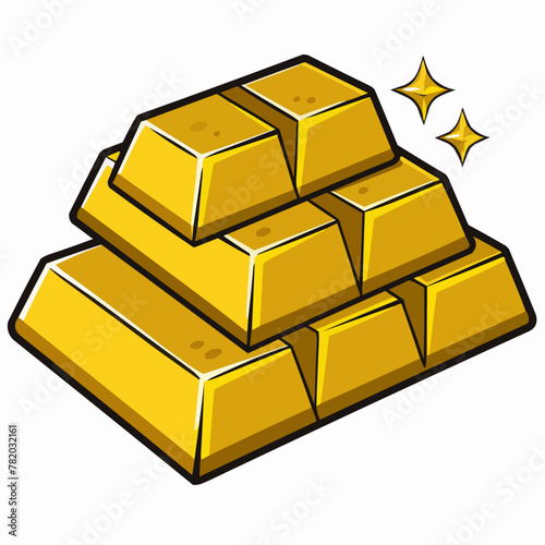 gold bars isolated on white