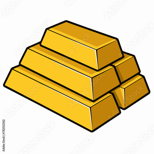 gold bars isolated on white