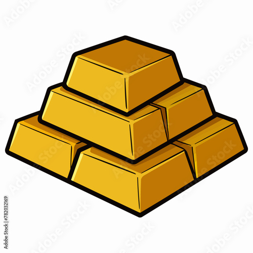 gold bars isolated on white
