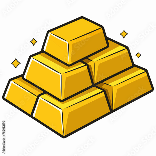 gold bars isolated on white