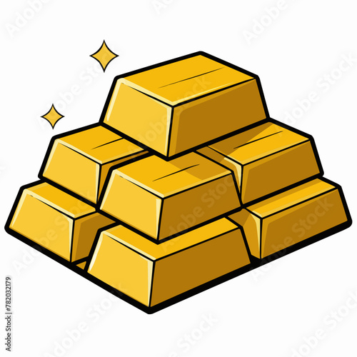 gold bars isolated on white