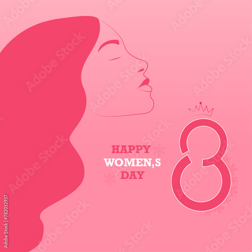 8 march, international women,s day campaign about women rights, vector art flat style poster design.