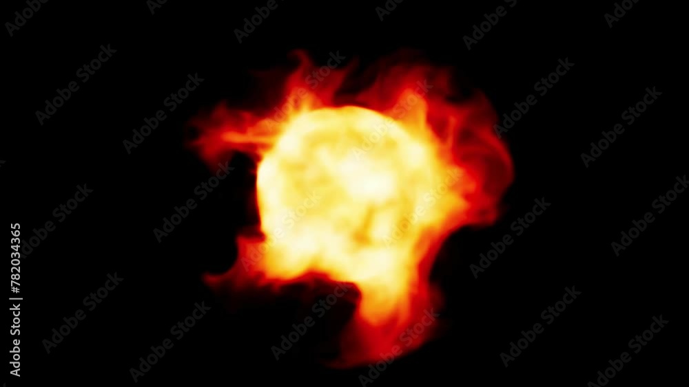 A burning star in a transparent ball. 3d animation A burning star in a transparent ball. 3d animation