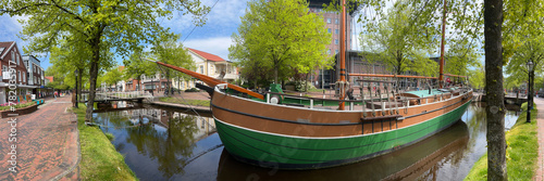 Sailboat in the canal of Papenburg