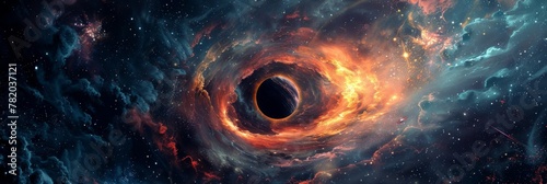 Supermassive Black Hole Art Imitation, Generative AI Illustration, Mysterious Universe photo