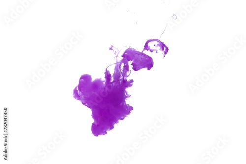 Purple color dye melt on white background,Abstract smoke pattern,Colored liquid dye,Splash paint