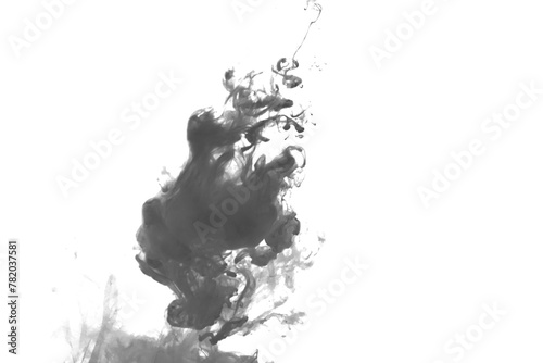 Black color-ink dye melt on white background,Abstract smoke pattern,Colored liquid dye,Splash paint