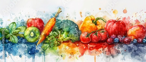 watercolor Healthy and Organic Foods: Reflecting the growing interest in health and wellness, this category includes superfoods, grains, and organic produce.