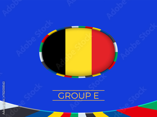Belgium flag for 2024 European football tournament, national team sign.