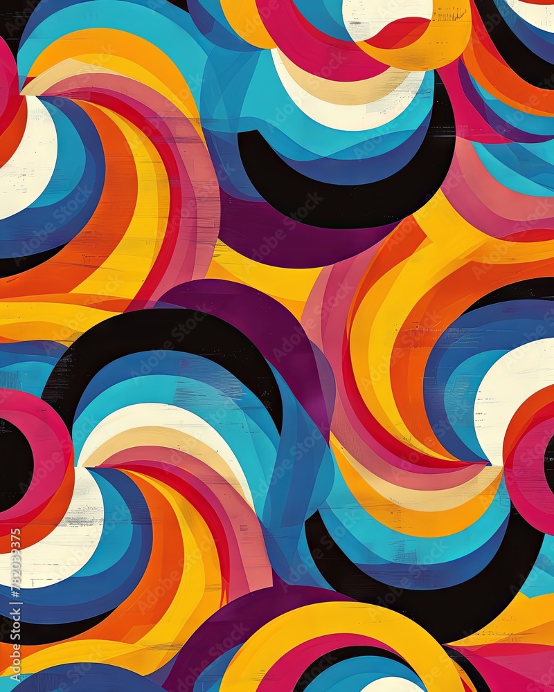 Colorful swirl pattern. Wallpapers popular in the 1960s and 1970s. Colorful swirl pattern. Wallpapers popular in the 1960s and 1970s.