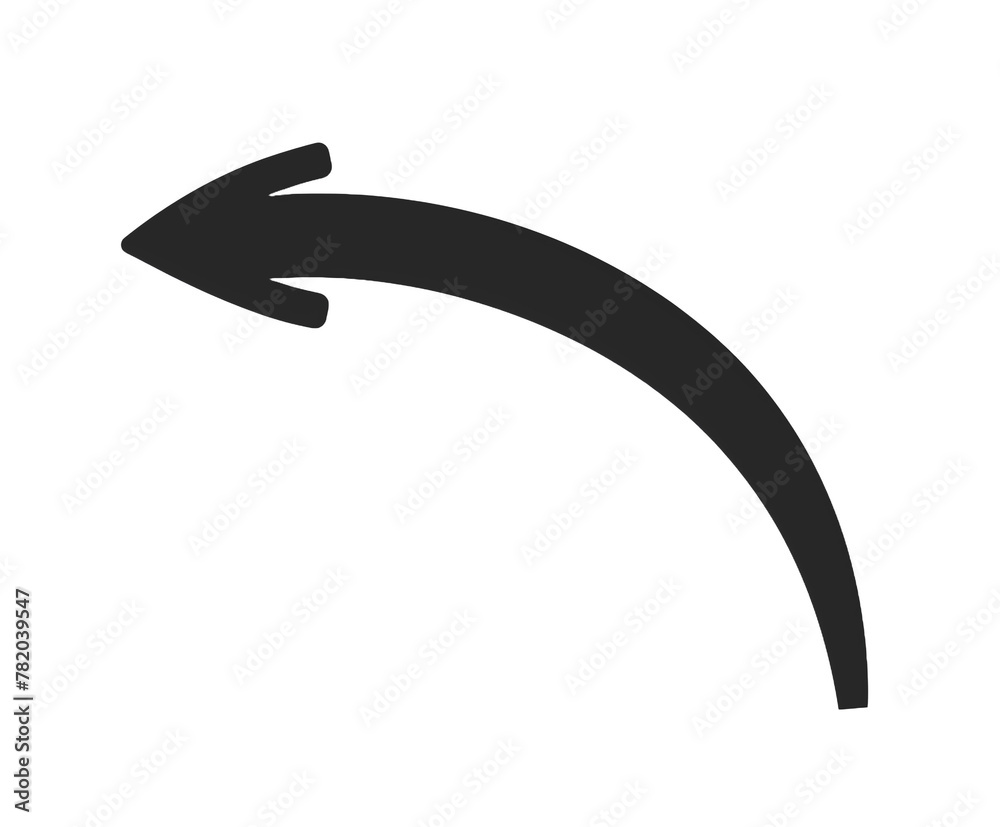 Black left arrow PNG on a transparent background, design illustration ...