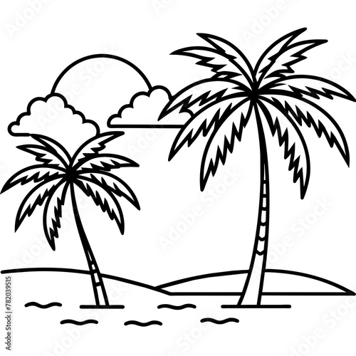      beautiful seaside view with some coconut palm.
