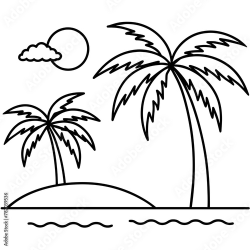      beautiful seaside view with some coconut palm.
