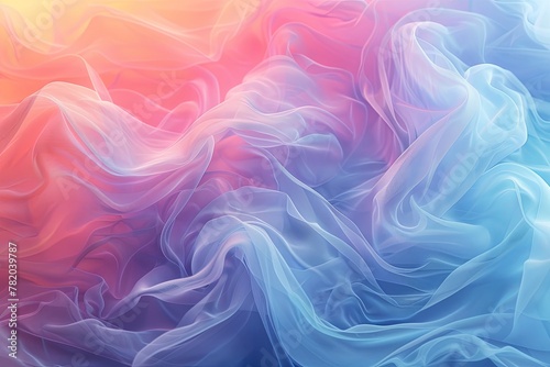 Minimalist abstract background with foggy wind, showcasing a 100-color blend. 3D rendering. AI Image