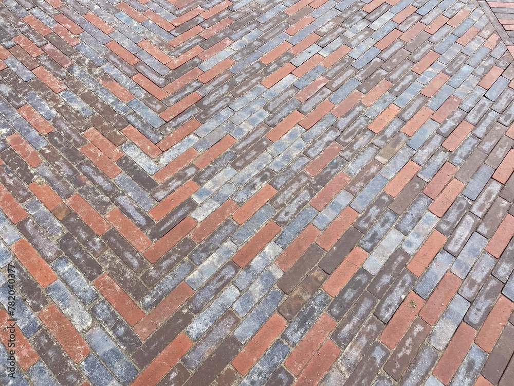 The background is made of beautiful paving slabs.