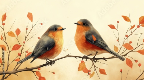 two birds on the tree branch © natalikp