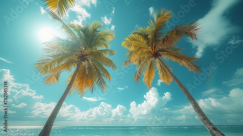 palm trees and sky