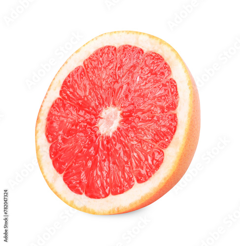 Citrus fruit. Half of fresh grapefruit isolated on white