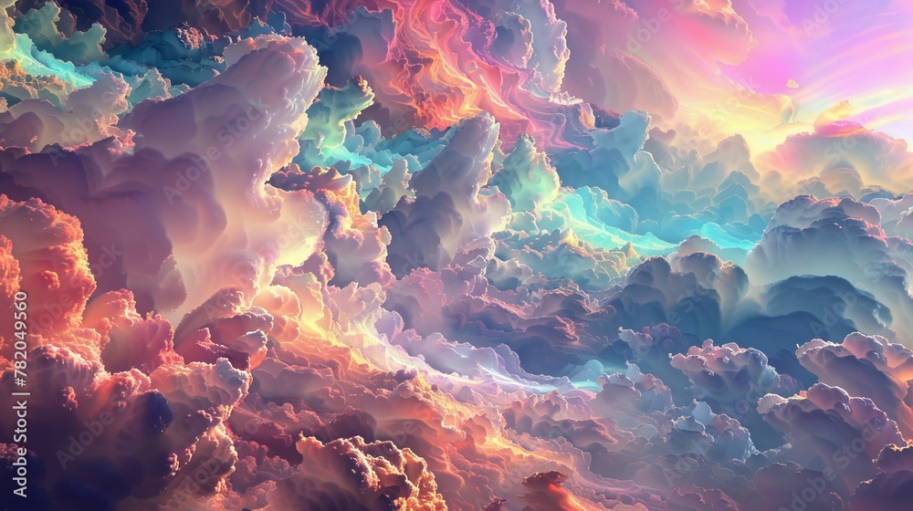 Romantic and beautiful sky with sea of clouds Romantic and beautiful sky with sea of clouds