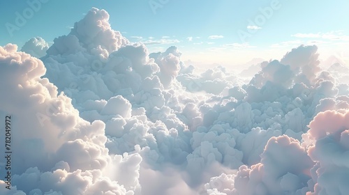 Romantic and beautiful sky with sea of clouds #782049972